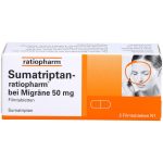 Суматриптан-Ратиофарм gegen Migräne, 50 мг Filmtabletten, 2 таблетки, онлайн-продажа